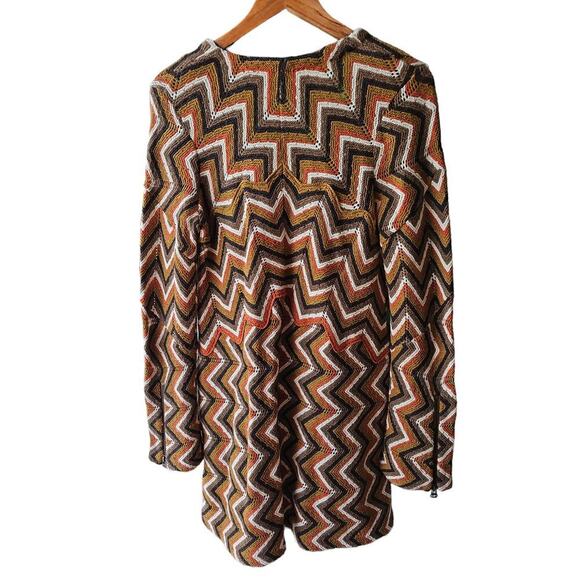 Free People Rhiannon Chevron Wool Blend Sweater Dress Neutral Combo Size S - Picture 8 of 11